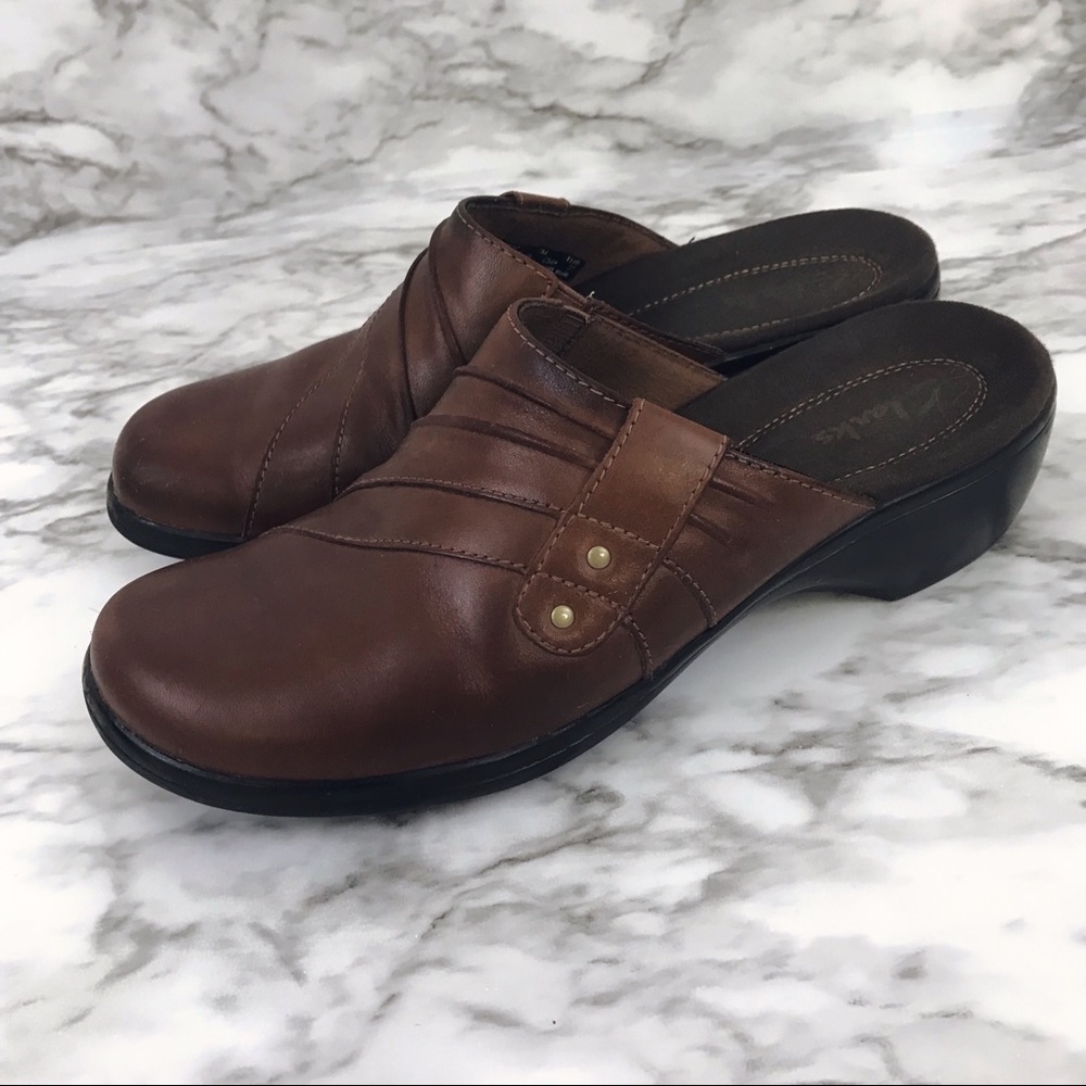 Clarks Brown Slip On Mules 7 - Picture 3 of 8